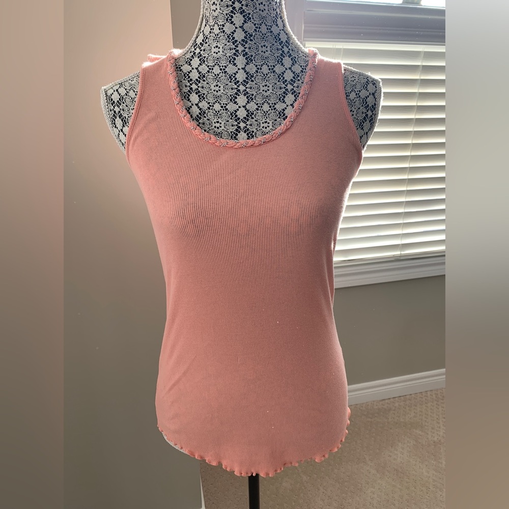 Kenzie Tank with Ruffles and Braided Chain Detail
